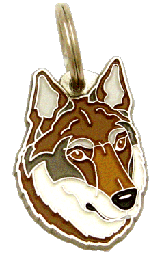Cão lobo checoslovaco marrom <br> (placa de identificação para cães, Gravado incluído)